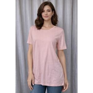 Christopher & Banks Pink Short Sleeve Stretch Tee Women’s Size Large
